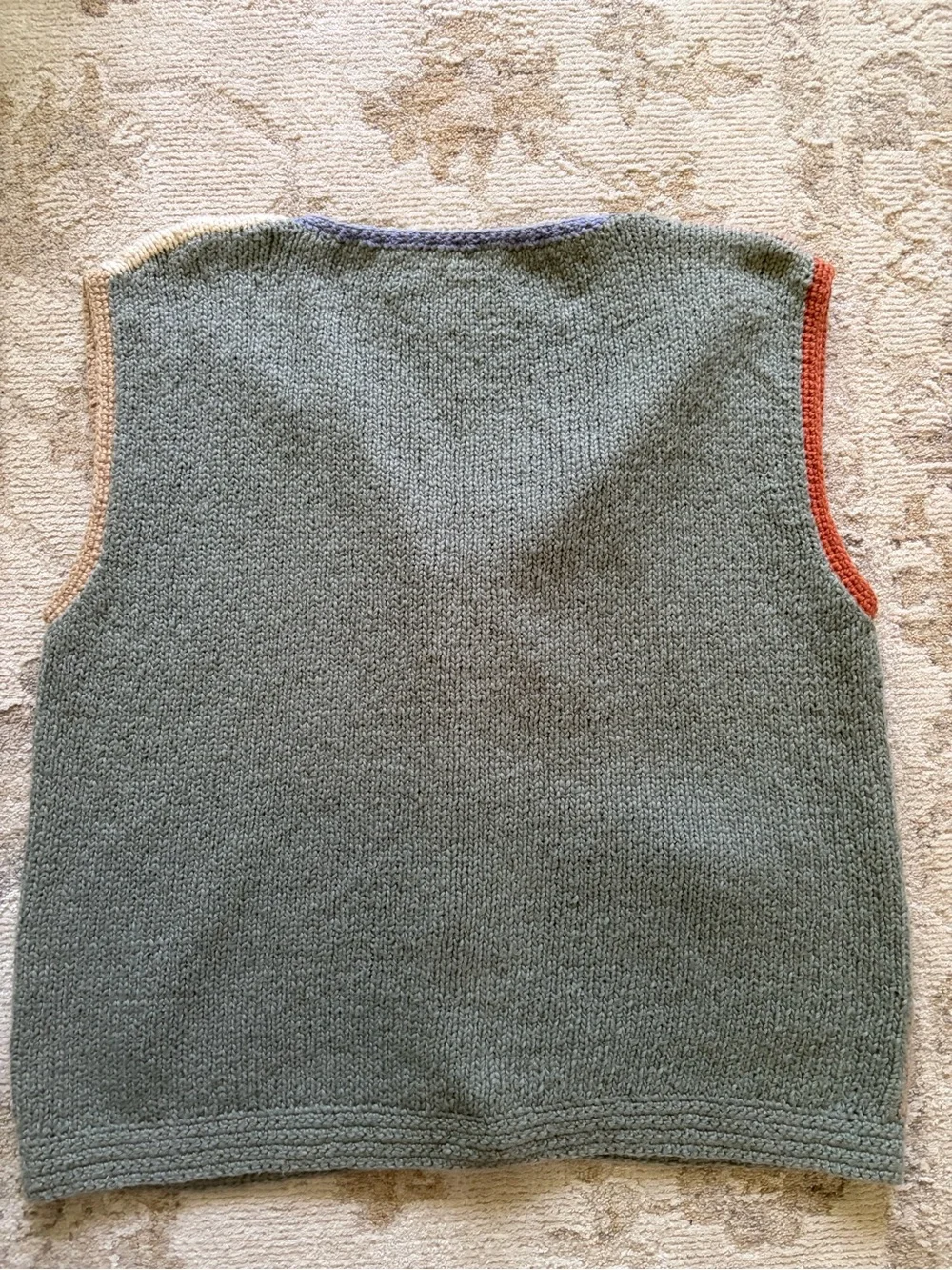 Nomadic Traders VintageColorblock Knit Vest Brown Casual Fall Winter Vest